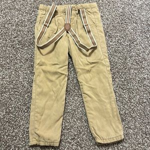 Zara baby boy tan suspender pants